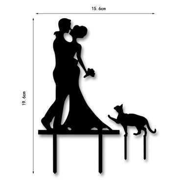 Bröllopstårta Topper i akryl Romantisk pardesign med söt katt Bröllopstårta Toppers Tårttårta Dekoration Dekoration Mariage