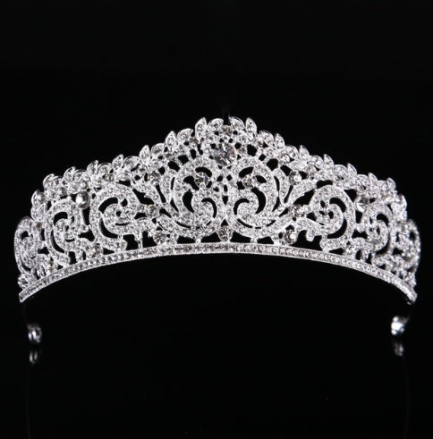 New Fashion Baroque Luxury Crystal AB Bridal Crown Tiara Light Gold Tiara Tiaras for Women Bride Hair Wedding Accessories