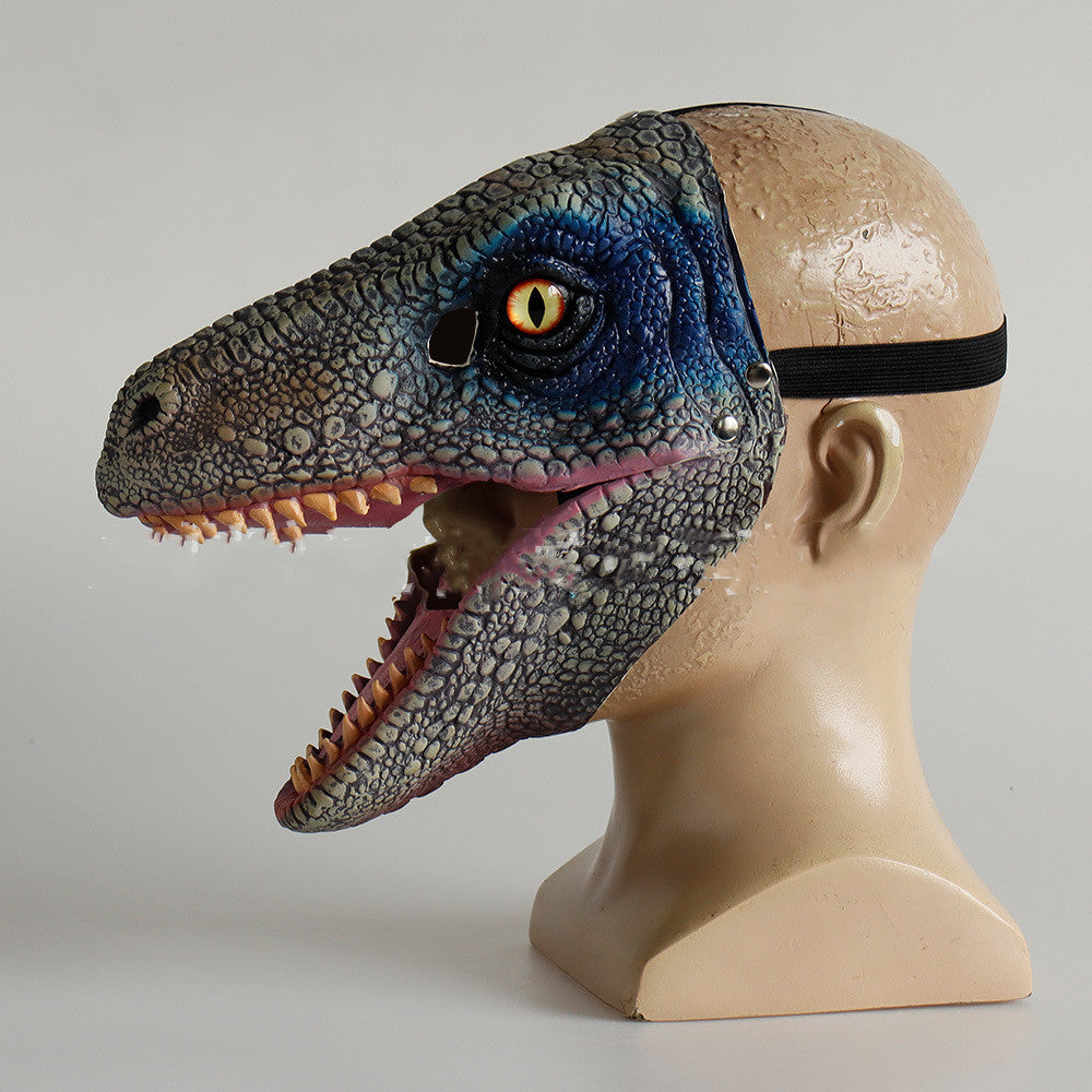 Dinosaur Moving Mouth Latex Mask Huvudbonader Halloween Party Cos Rekvisita