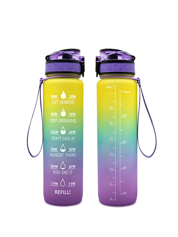 Genomskinlig flaska vattenflaska 1000 ml flaska Kawaii flaska Bpa gratis infusionsanordning Plast Mjölk Sport Klarvatten flaska Kawaii Cup