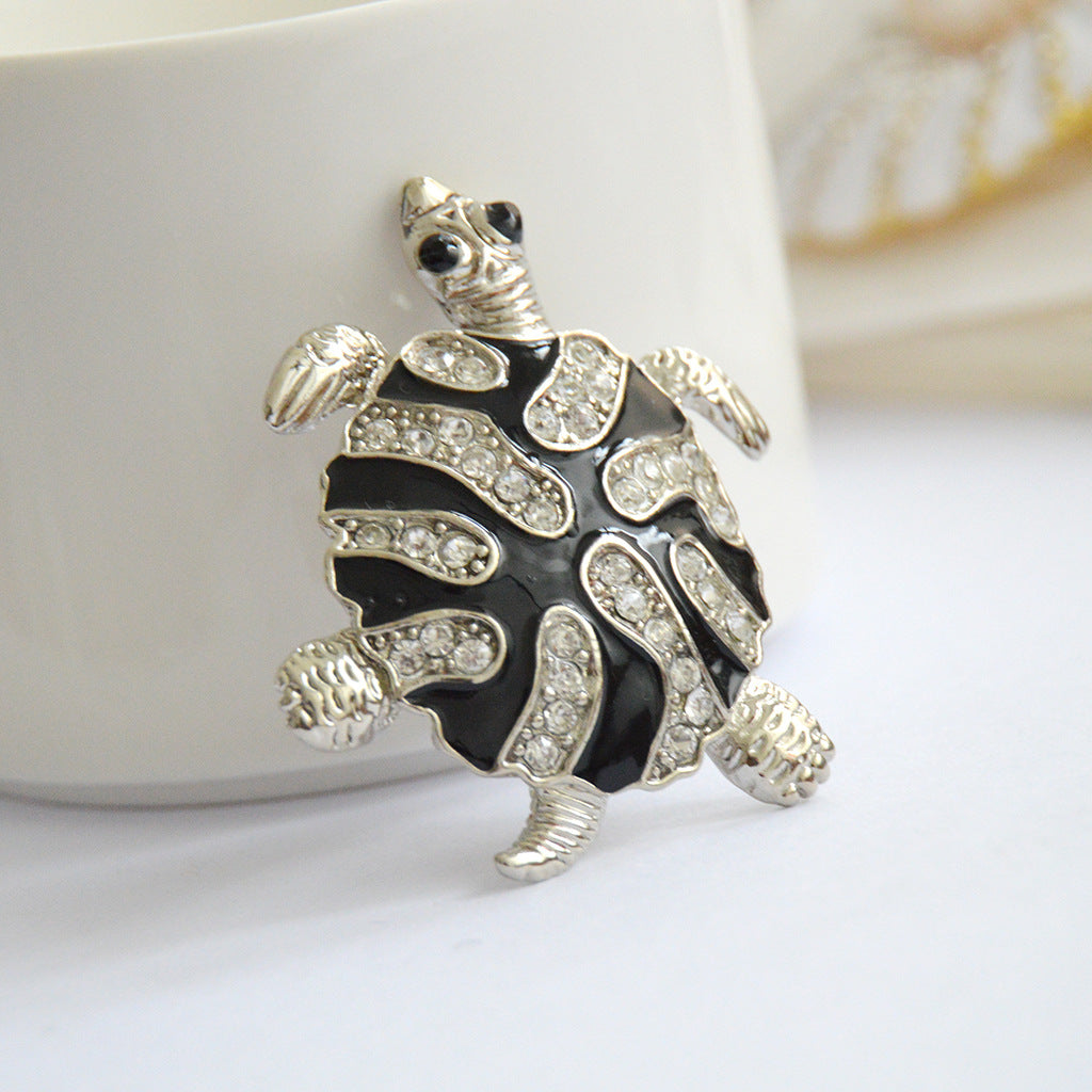 Diamond Turtle Brooch