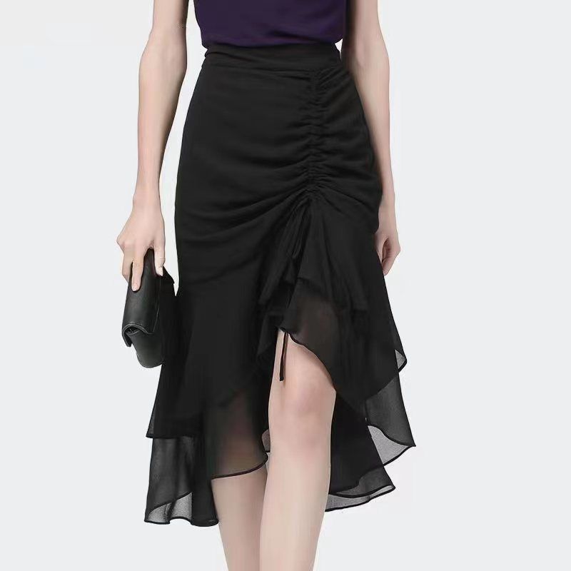 Women's Fishtail Sheath Skirt - Waist Slimming Mid-Length
