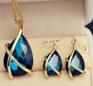 Europe and the United States Cross-Border Jewelry Set - Pendant Necklace and Earrings