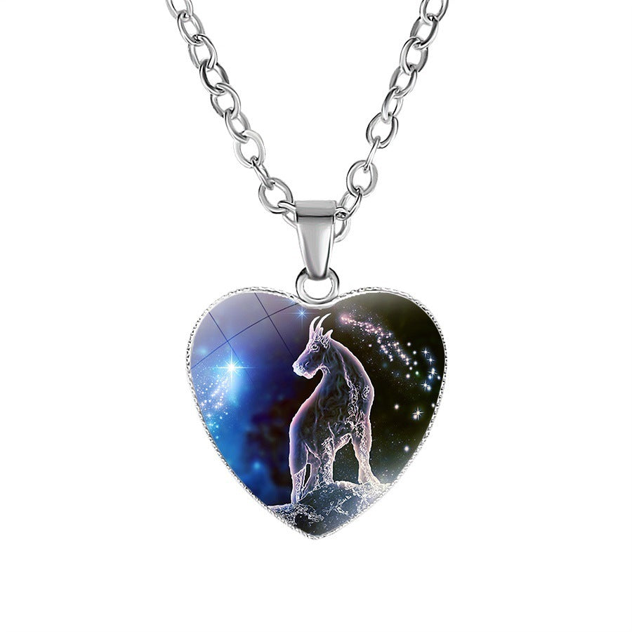 Kvinnors Zodiac Heart Pendant halsband