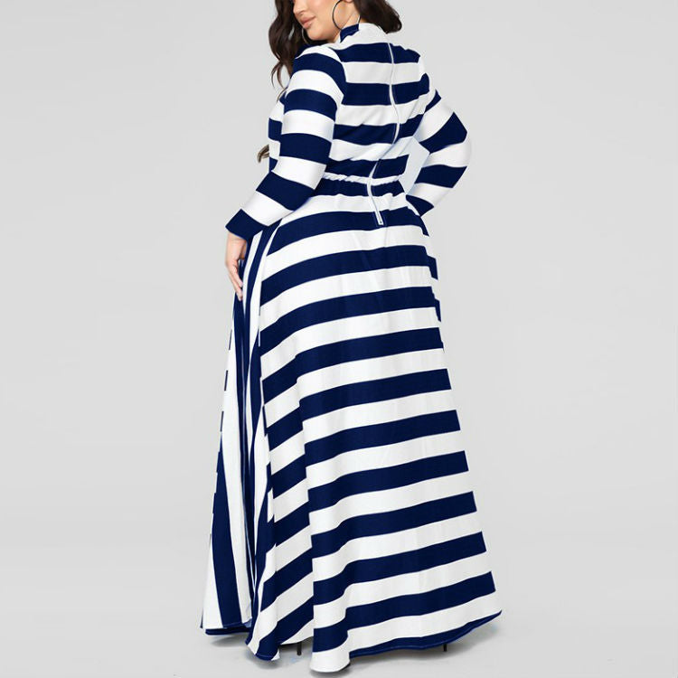 Robe ample femme grande taille robe femme rayée