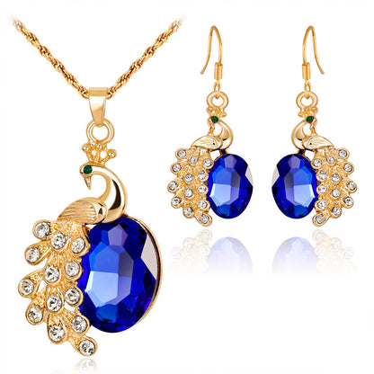 Peacock Rhinestone Two Piece Necklace - Elegant & Stylish