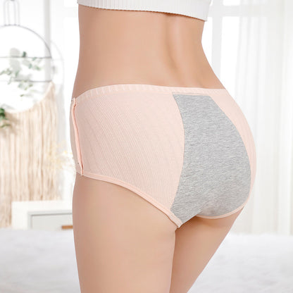 Threaded Cotton Mid-Waist Panties