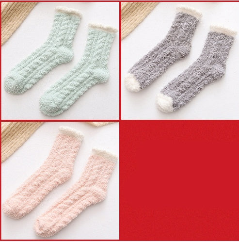 Chaussettes thermiques moelleuses pour femmes, chaussettes chaudes d'automne et d'hiver