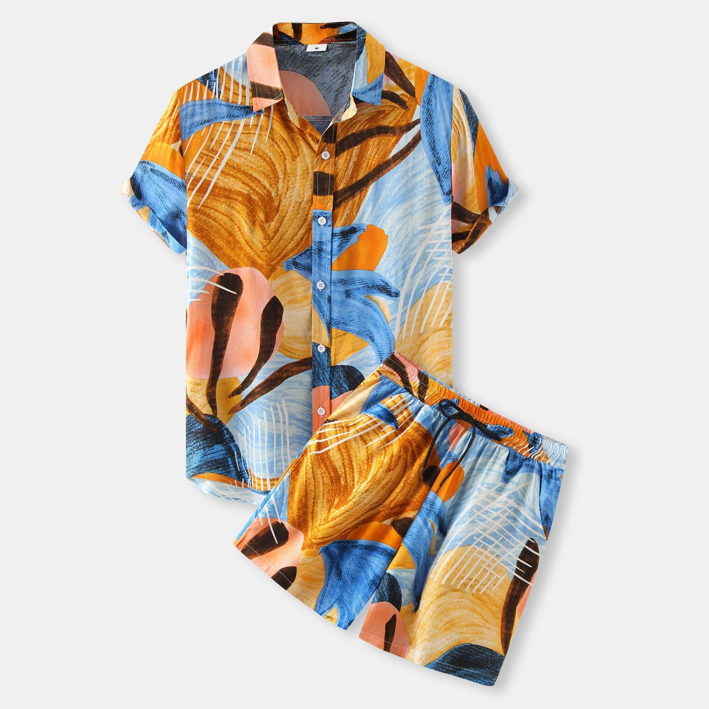 Fashion Hawaii Beach Short Sleeve Shirt Two Piece