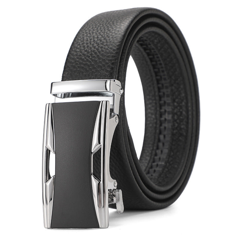 Men's Genuine Leather Automatic Pure Leather Belt - Authentic Confidence