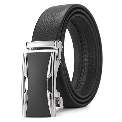 Men's Genuine Leather Automatic Pure Leather Belt - Authentic Confidence