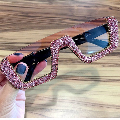 Rhinestone Square Sunglasses