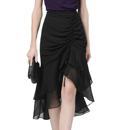 Women's Fishtail Sheath Skirt - Waist Slimming Mid-Length