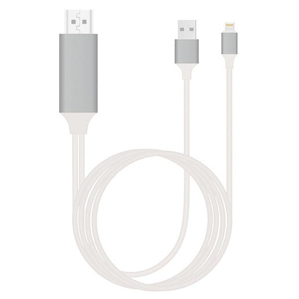 USB 1080P 2M 8 stift till HDMI TV AV-adapterkabel för iPhone 5 6 6S 7 7 Plus