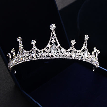 Koreanska prinsessan Brud Bröllop Tiara smycken håraccessoarer QUEEN CROWN diamantkrona