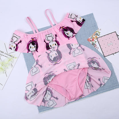 Taobao is selling new children swimsuit fashion cartoon set solid takeaway wholesale swimwear bikinis