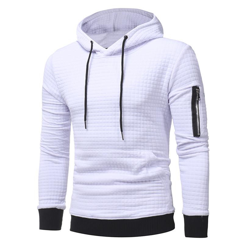 Män Sweatshirt Hoodie Med Arm Dragkedja Långärmad Slim Tops 