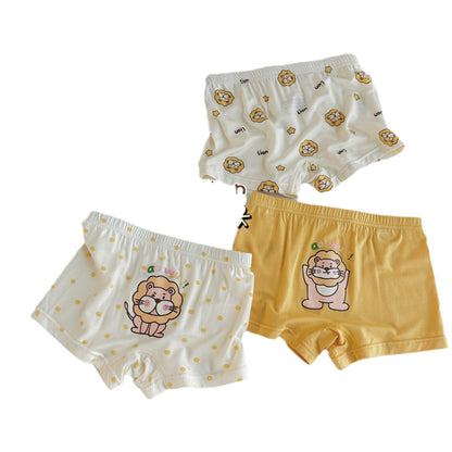 Three-piece Set Children's Underwear Modal Printing Baby Kindergarten Boxer Shorts