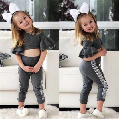 Autumn Kids Baby Girls T-Shirt Pants Outfits - 2P