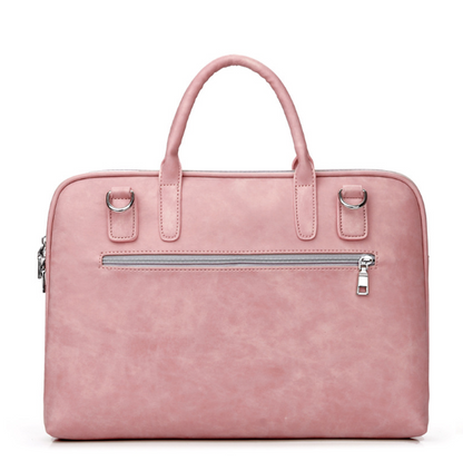 Faux Leather Laptop Bag For Women