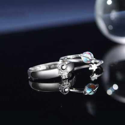 Happy Planet 925 Silver Couple Rings For Men And Women