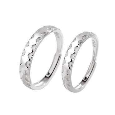 Sterling Silver Love Gear Couple Rings For Men And Women