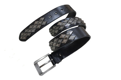 Rivet Alloy Leather Belt Unisex - Edgy Universal Style