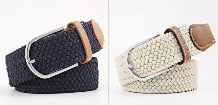 Women's Canvas Student Casual Stretch Braided Needle Buckle Belt - Youthful Confidence