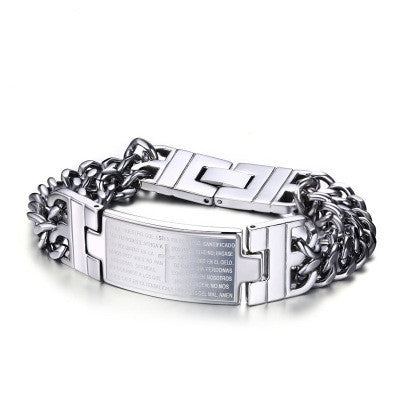 Bracelet homme écriture croisée