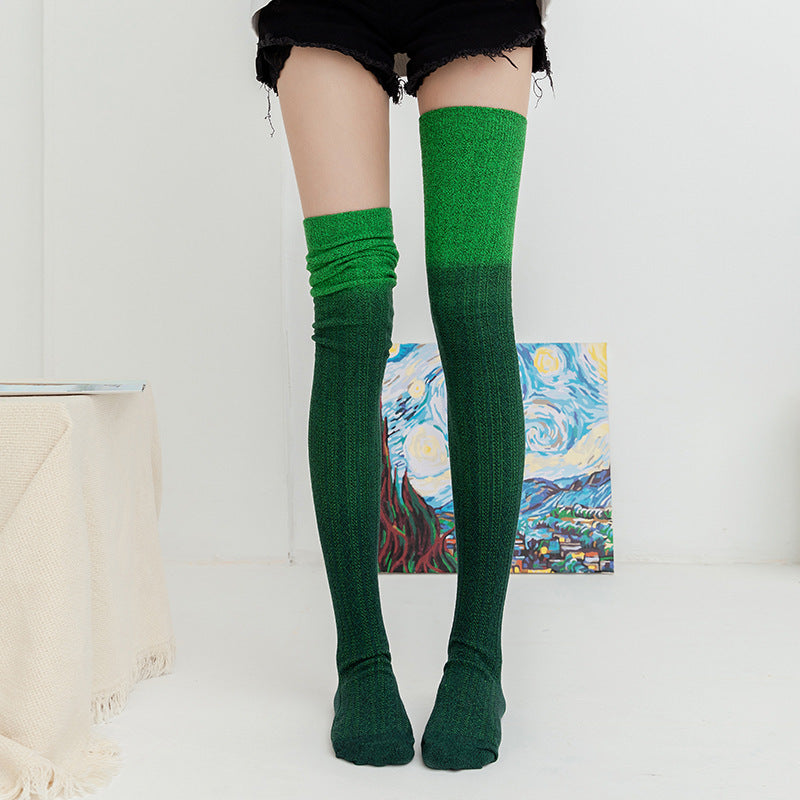 Women's Tie-dye Knitted Long Tube Over The Knee Socks