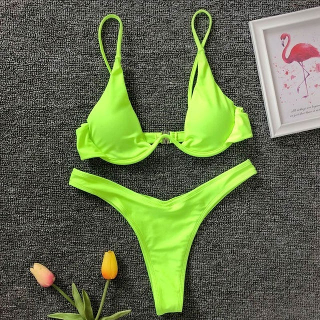 Sexiga kvinnor bikini strandkläder push-up badkläder badkläder