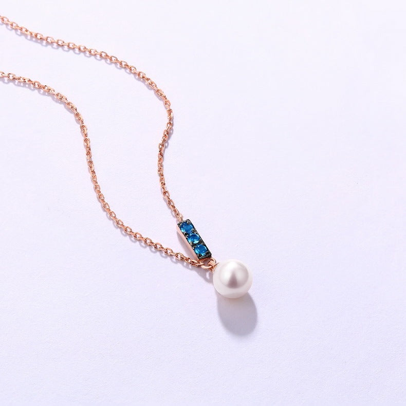 14K Rose Gold Jewelry New Korean Pearl Necklace Pendant all-match gold custom simple and elegant fashion