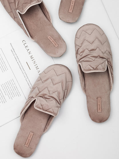 Embroidered Home Shoes Silent Antiskid Four Seasons Women\'s Cotton Slippers