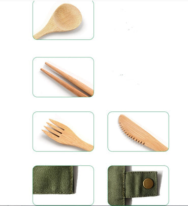 Holiday Travel Bamboo Utensils Set