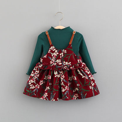 Robe pour bébé, jupe pour fille, vêtements d'automne pour bébé de 1-2-3 ans, vêtements pour enfants, un morceau de E3087