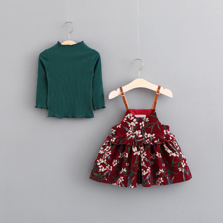 Robe pour bébé, jupe pour fille, vêtements d'automne pour bébé de 1-2-3 ans, vêtements pour enfants, un morceau de E3087