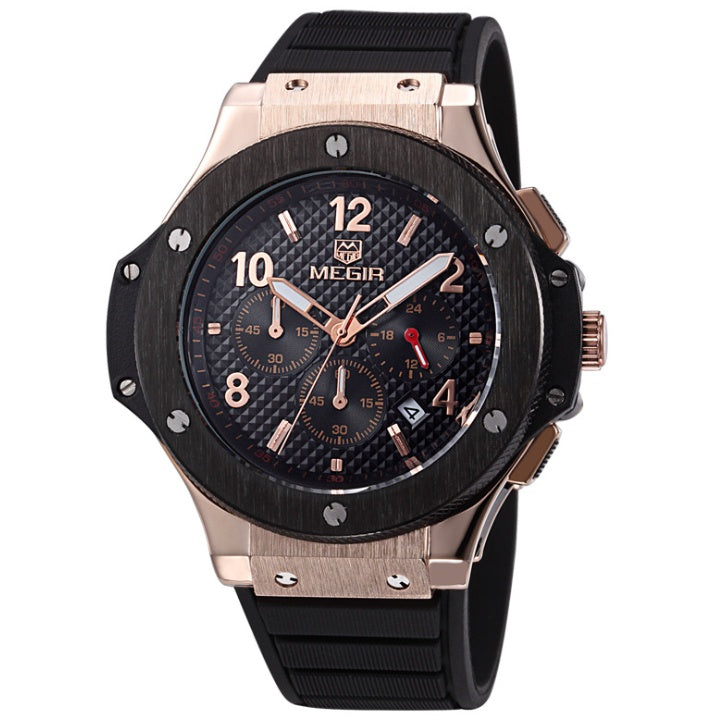 Klockor Herr Luxury Quartz Armbandsur Man Sport Military Chronograph Watches 