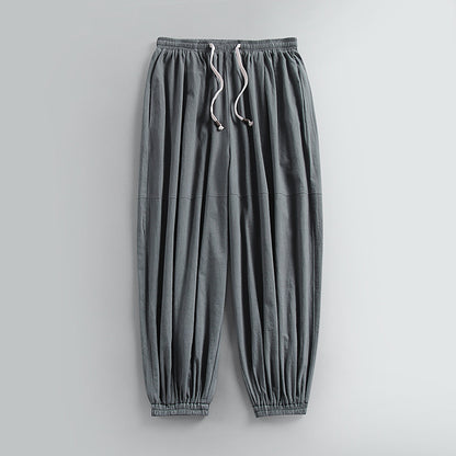 Ankle Banded Slacks Thin Breathable Cotton And Linen