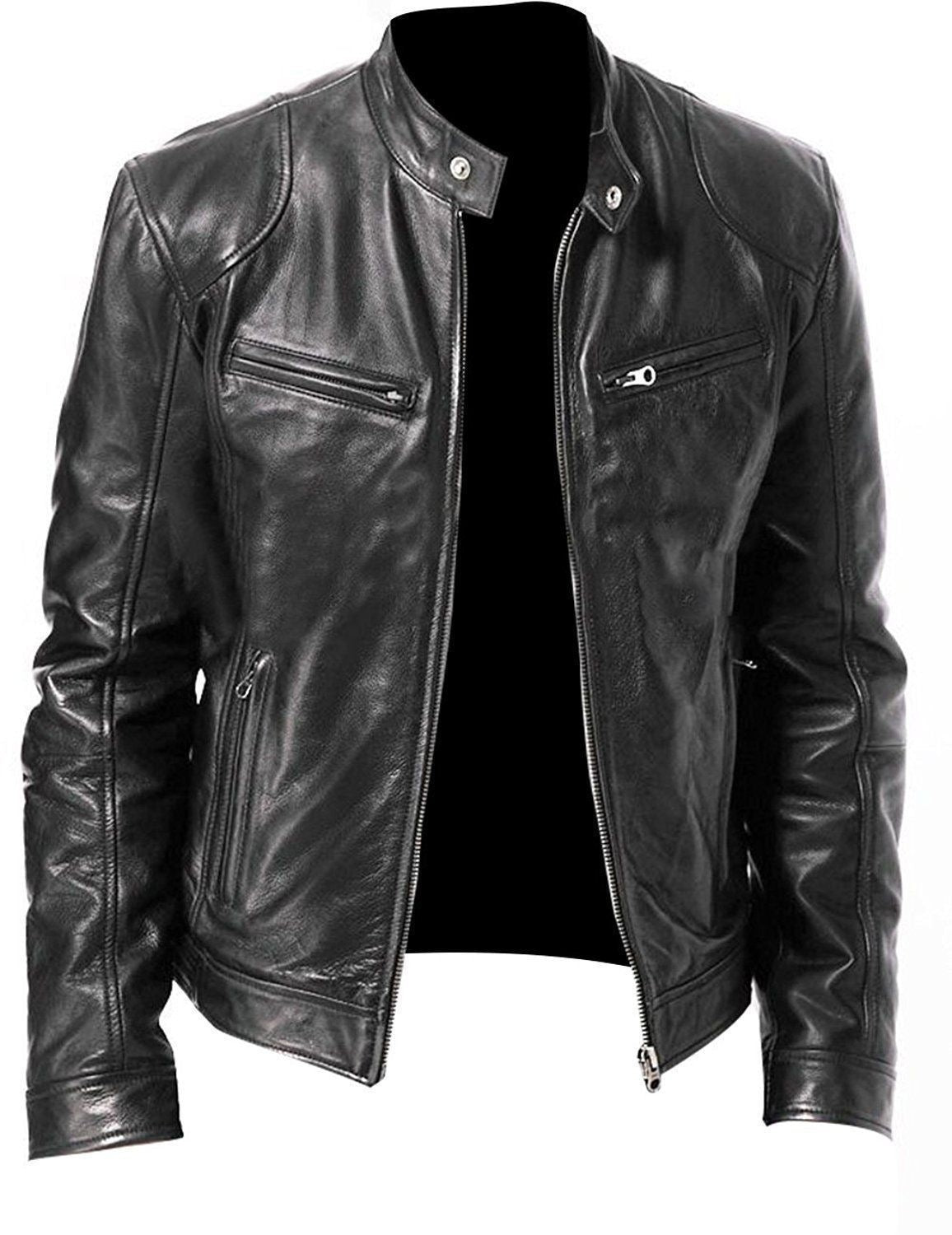 Veste en cuir PU Veste en cuir mince