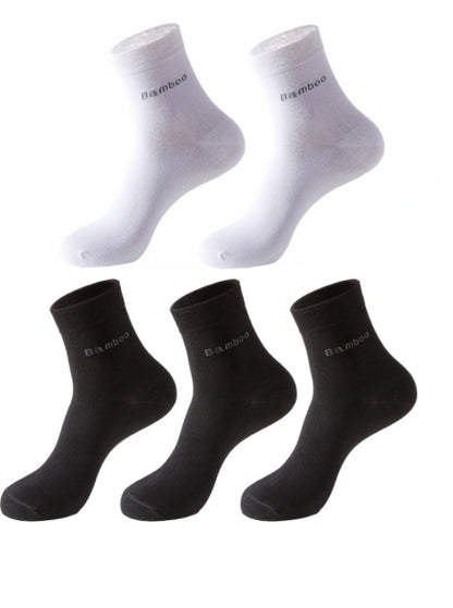 Chaussettes chaussettes de couleur unie chaussettes mi-tube en fibre de bambou pour hommes