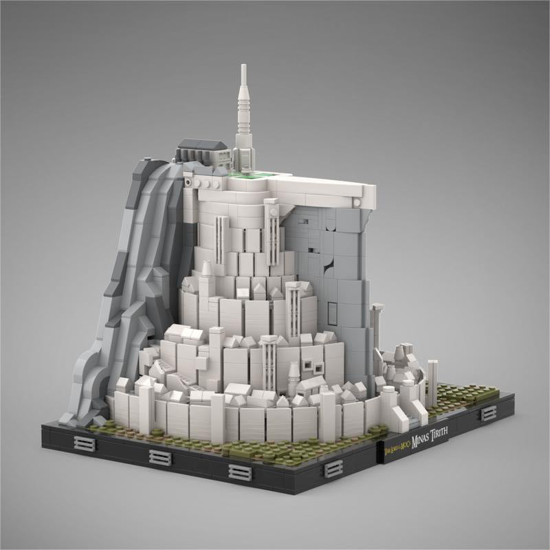 Vit stadsbyggnad Minas Tirith-leksak