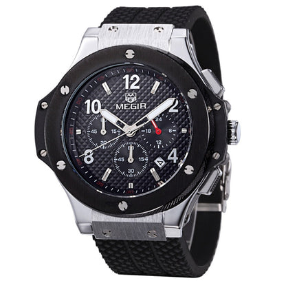 Klockor Herr Luxury Quartz Armbandsur Man Sport Military Chronograph Watches 