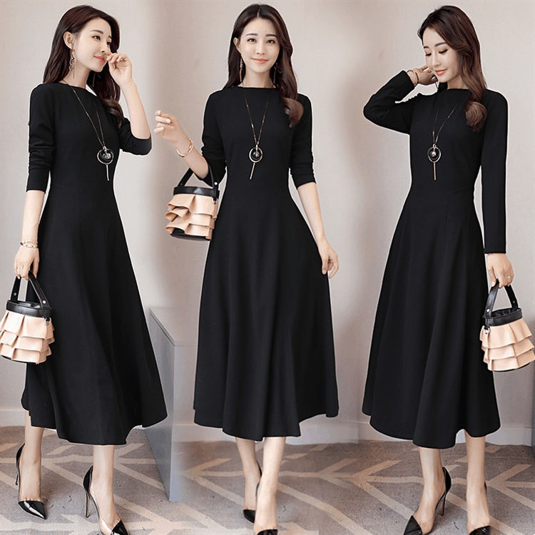 Slim long-sleeved versatile bottom skirt