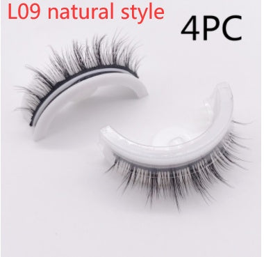 Återanvändbara 3D Mink Lashes naturliga falska ögonfransar Självhäftande falska limmar fria lass Makeup ögonfrans Extens Silk ögonfransar