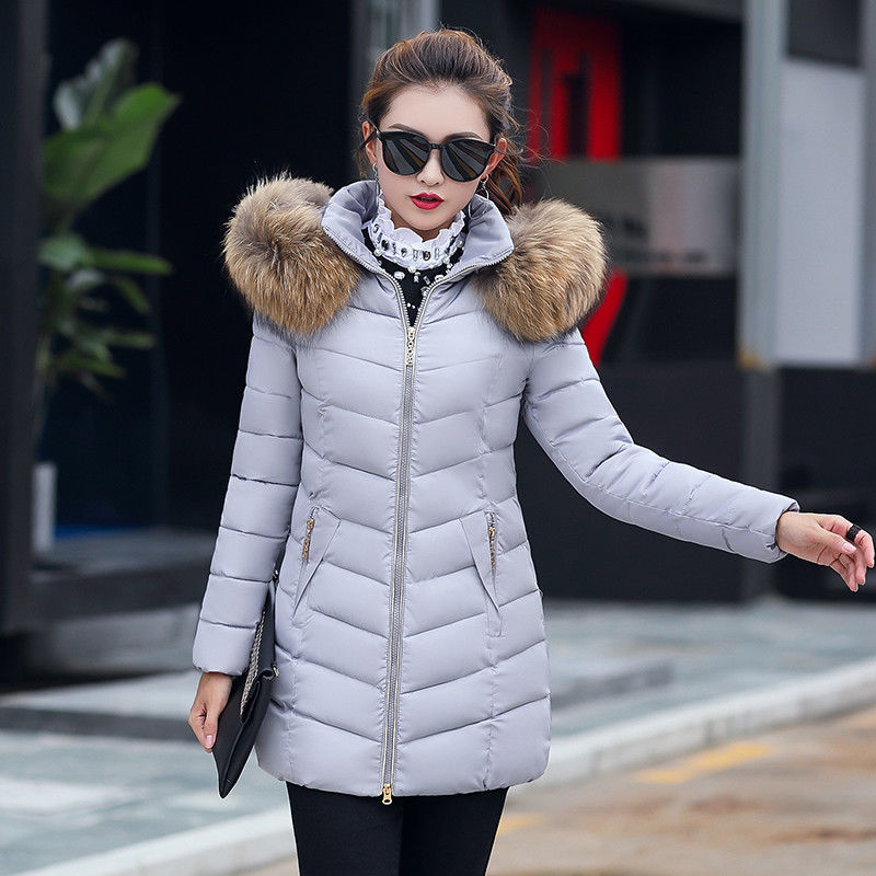 Veste d'hiver femmes mode mince longue coton rembourré veste à capuche parka femme ouate veste d'extérieur manteau d'hiver femmes 