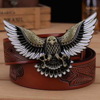 Men's Fashion Eagle Leather Belt - Commanding Presence