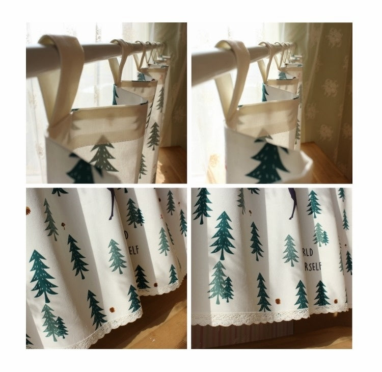 Kitchen fabric short curtains