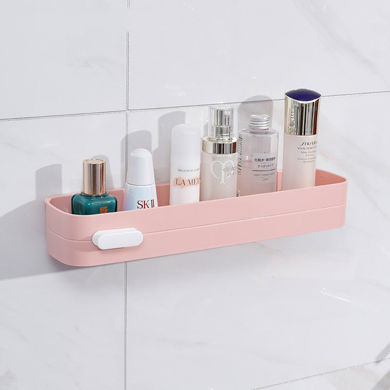 Perforated bathroom shelf