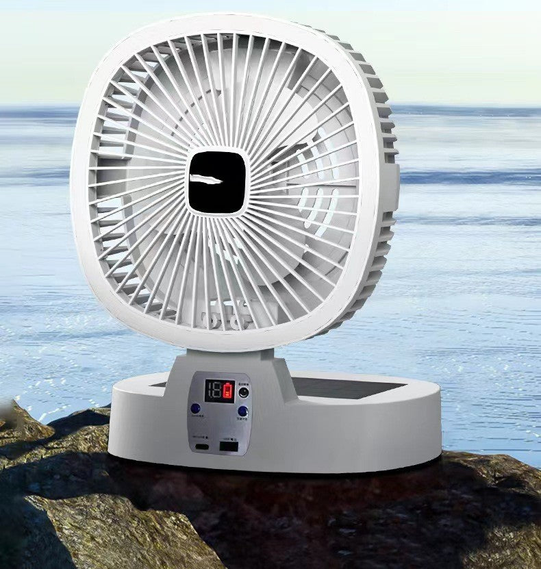 Fan Comes With Desk Lamp Outdoor Portable Charging Folding Fan