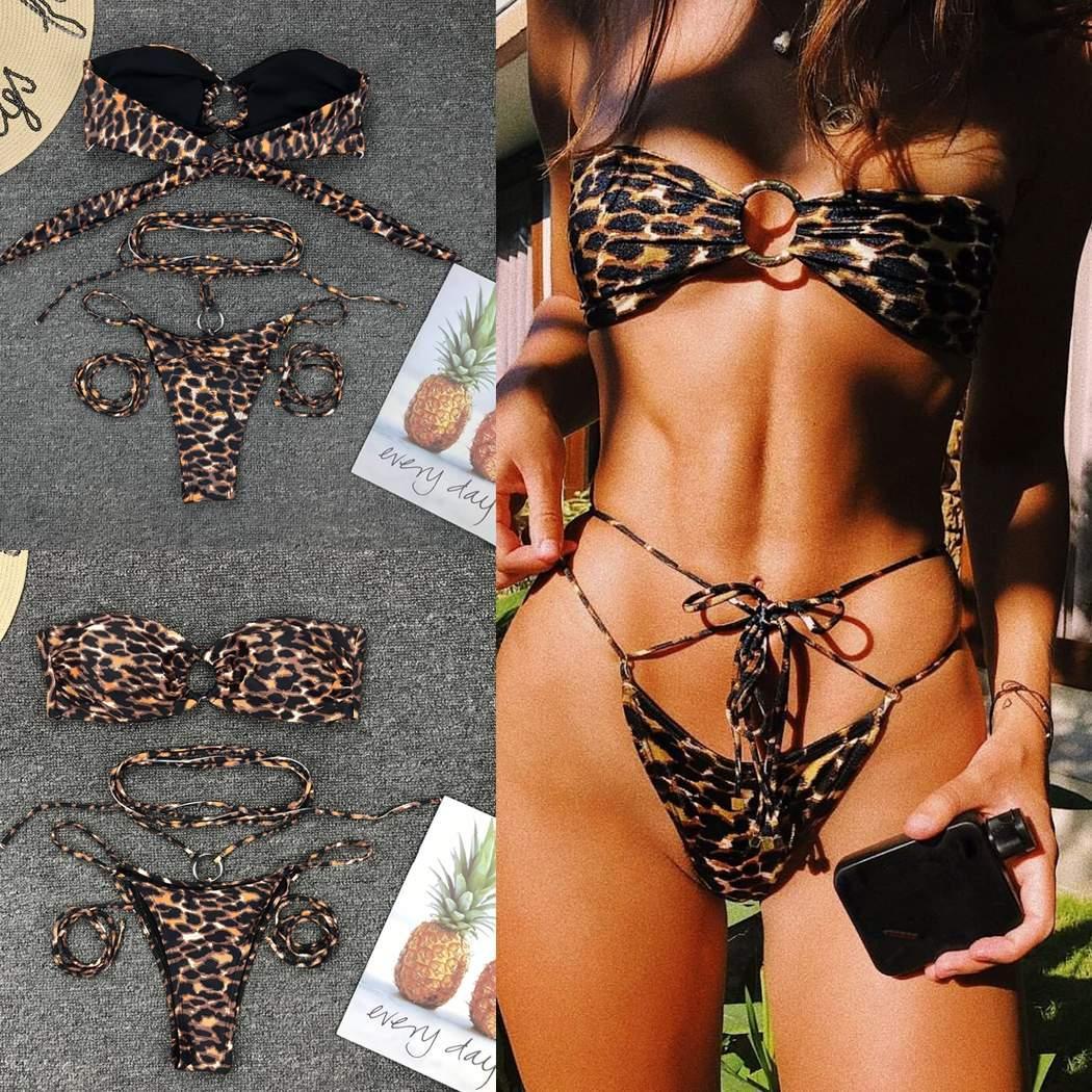 Leopardmönstrad bikini